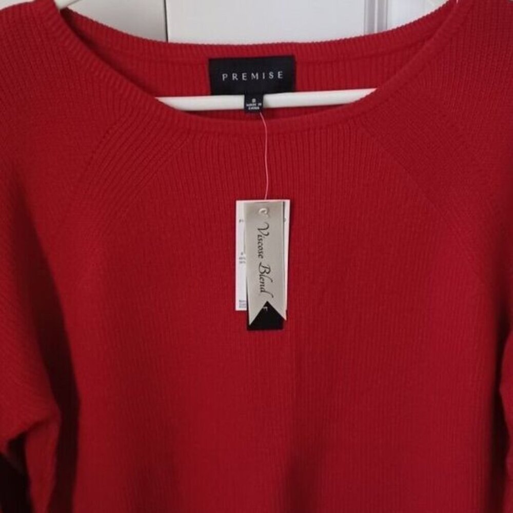 NWT PREMISE Sweater Ladies -Choose Ruby Red Size M or Camel Size S